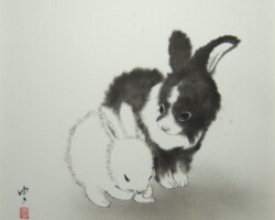 『Forever』(個人蔵)
紙本・額装・墨
405×312mm