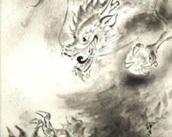 『龍ー兄』(個人蔵)
紙本・額装・墨
268×237mm